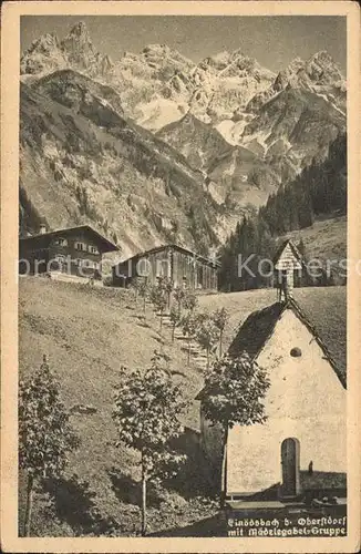 Einoedsbach Kapelle mit Maedelegabelgruppe Kat. Oberstdorf