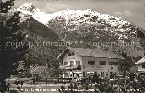 Scharnitz Rasthaus an der Bayrischen Tiroler Grenze Kat. Scharnitz