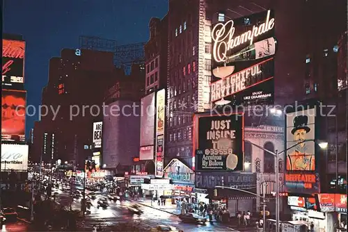 New York City Time Square Broadway and 46th St at night / New York /