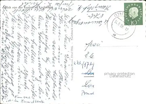 Ettal Blick von der Kuppe ins Linderthal Kat. Ettal