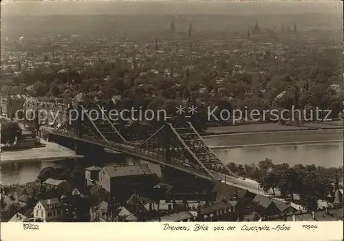 Dresden Blick von der Loschwitz Hoehe Kat. Dresden Elbe