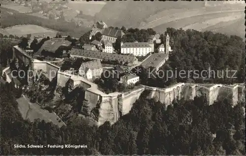 Koenigstein Saechsische Schweiz Fliegeraufnahme Festung Kat. Koenigstein Saechsische Schweiz