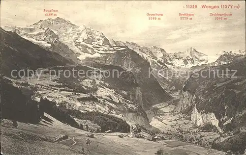 Wengen Kempten Allgaeu Jungfrau Grosshorn Breithorn Panorama Kat. Weitnau