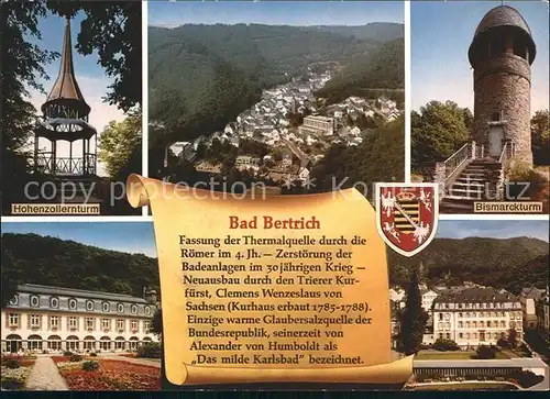 Bad Bertrich Hohenzollernturm Bismarckturm  Kat. Bad Bertrich