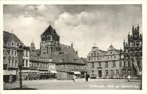 Greifswald Mecklenburg Vorpommern mit Marienkirche Kat. Greifswald