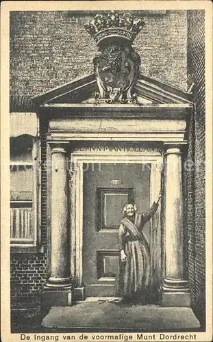 Dordrecht Munt Frau am Eingang Kat. Dordrecht