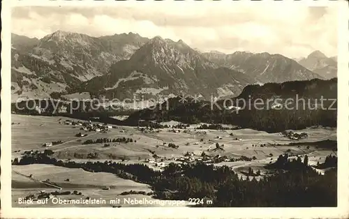 Obermaiselstein mit Nebelhorngruppe Kat. Obermaiselstein