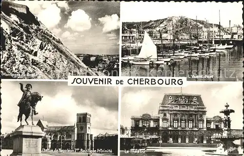 Cherbourg Octeville Basse Normandie Port Statue de Napoleon Theatre Kat. Cherbourg Octeville