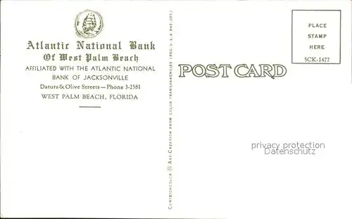 West Palm Beach Atlantic National Bank Kat. West Palm Beach