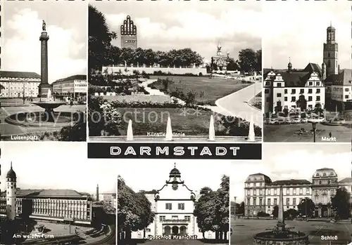 Darmstadt Luisenplatz Markt Kuenstlerkolonie Schloss Jagdschloss Kranichstein Kat. Darmstadt