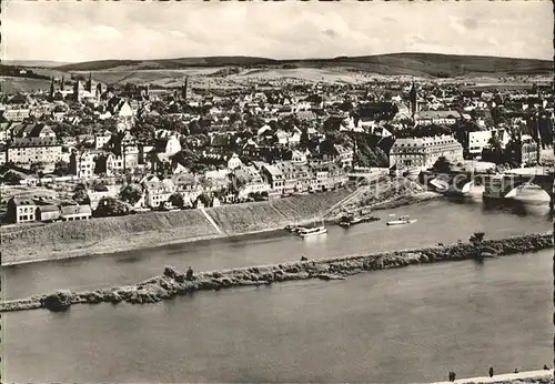 Trier Fliegeraufnahme mit Moselbruecke Kat. Trier