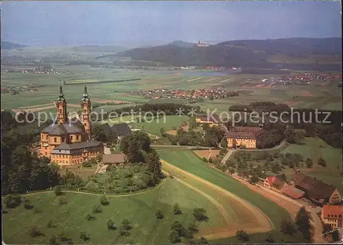 Vierzehnheiligen Fliegeraufnahme Basilika mit Maintal Kat. Bad Staffelstein