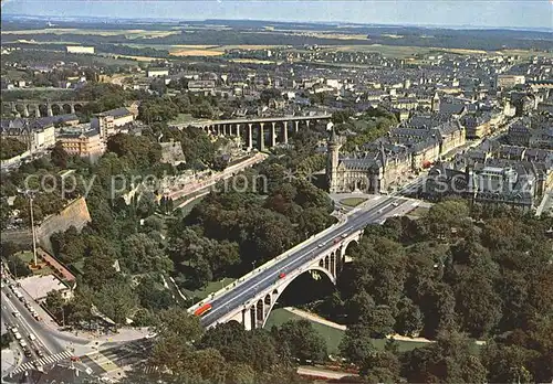 Luxembourg Luxemburg Fliegeraufnahme Pont Adolphe et Avenue de la Lieberte Kat. Luxembourg