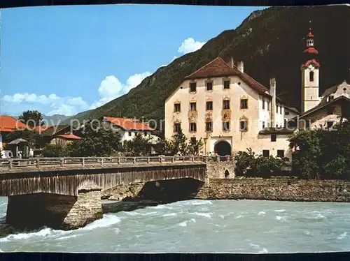 Pfunds Innbruecke mit Gasthof zum Turm Kat. Pfunds