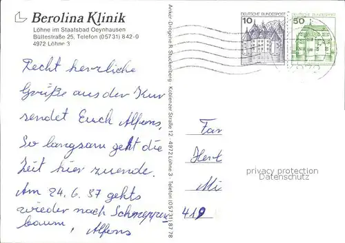 Loehne Berlolina Klinik Kat. Loehne