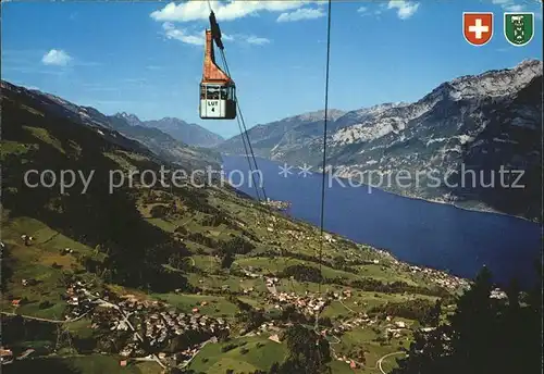 Unterterzen Seilbahn Tannenbodenalp Flumserberge Kat. Unterterzen