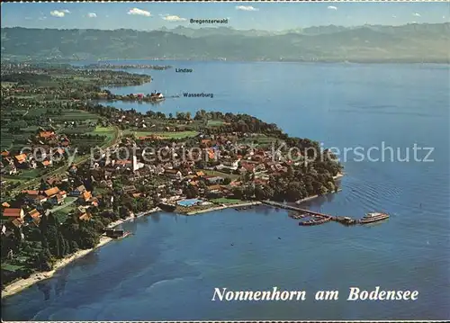 Nonnenhorn Fliegeraufnahme mit Bodensee Kat. Nonnenhorn Bodensee