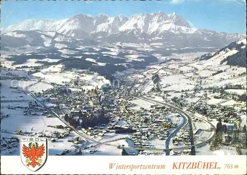 Kitzbuehel Tirol Fliegeraufnahme mit Schwarzsee Schloss Lehenberg und Kaisergruppe Kat. Kitzbuehel