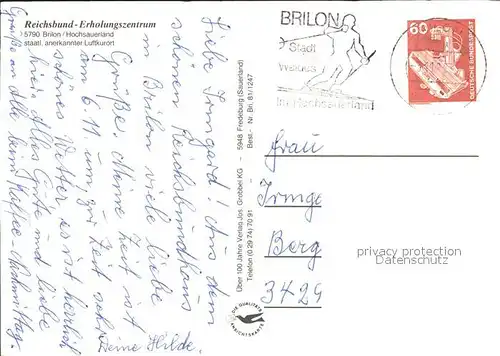 Brilon Reichsbund Erholungsheim Kat. Brilon