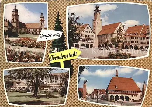 Freudenstadt Evangelische Stadtkirche Neptunbrunnen Kurhaus Stadthalle  Kat. Freudenstadt