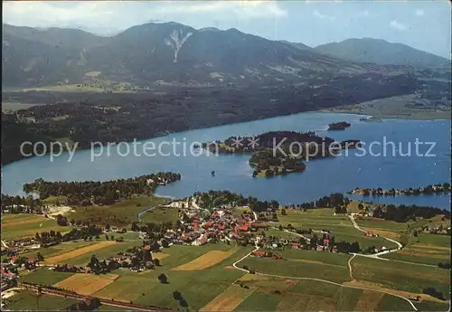 Seehausen Staffelsee Fliegeraufnahme Insel Woerth Grosse Birke Halbinsel Burg Insel Buchau  Kat. Seehausen a.Staffelsee