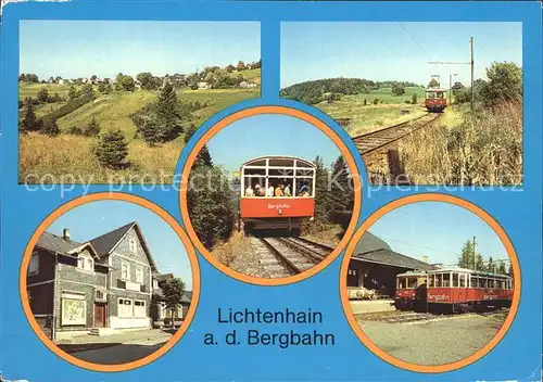 Lichtenhain Bergbahn Bergbahn Flachstrecke Steilstrecke Gaststaette Thueringer Hof  Kat. Oberweissbach Thueringer Wald