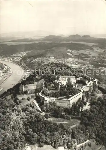 Koenigstein Saechsische Schweiz Festung Fliegeraufnahme Kat. Koenigstein Saechsische Schweiz