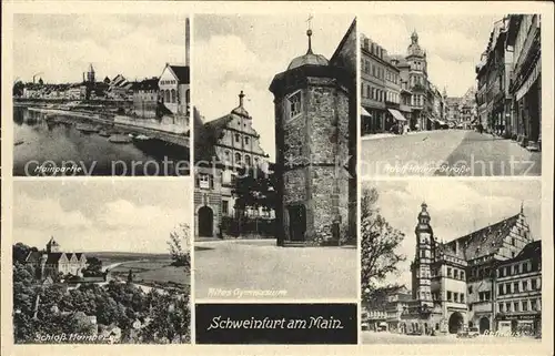 Schweinfurt Mainpartie Schloss Mainberg Altes Gymnasium Kat. Schweinfurt