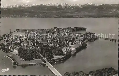 Lindau Bodensee mit Bad Schachen Fliegeraufnahme Kat. Lindau (Bodensee)