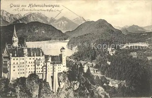 Hohenschwangau Schloss mit See Kat. Schwangau