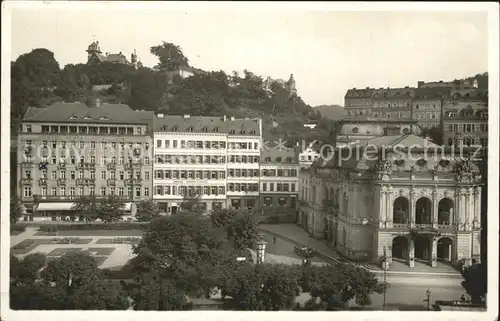 Karlsbad Eger Stadt-Theater und Zentral-Hotel-Loib / Karlovy Vary /