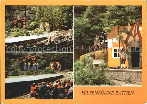 Rathen Saechsische Schweiz Felsenbuehne Freilichttheater Kat. Rathen Sachsen