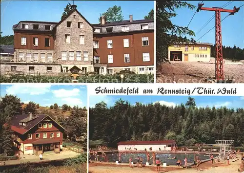 Schmiedefeld Rennsteig Erholungshaus Stutenhaus Liftbaude am Eisenberg Filmbuehne Waldbad Kat. Schmiedefeld Rennsteig