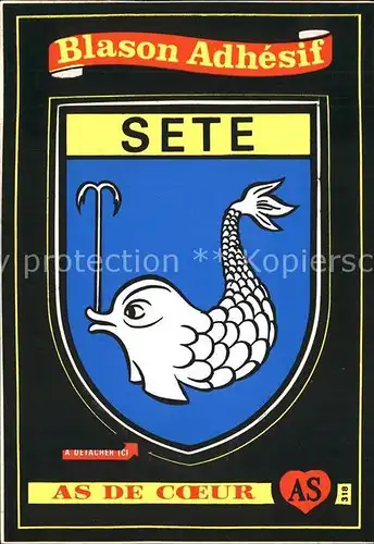 Sete Herault Blason Adhesif Kat. Sete