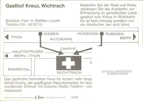 Wichtrach Gasthof Kreuz Kat. Wichtrach