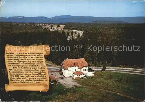 Kniebis Freudenstadt Fliegeraufnahme Alexanderschanze Kat. Freudenstadt
