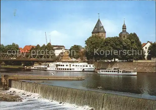 Hameln Weser Muensterkirche Faehre  Kat. Hameln