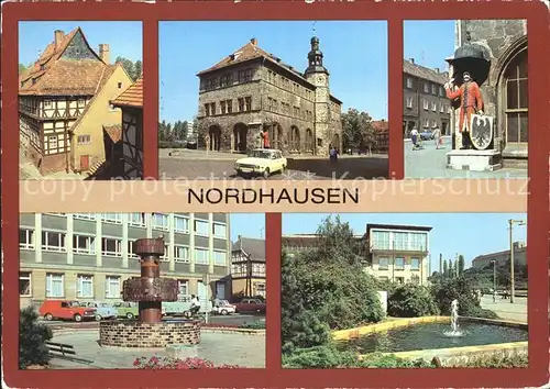 Nordhausen Thueringen Fachwerkhaus Barfuessergasse Rathaus Roland  Kat. Nordhausen Harz