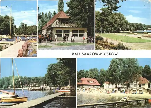 Bad Saarow Pieskow Bootsanlegestelle HOG Pechhuette Erich Weinert Platz Strandbad  Kat. Bad Saarow