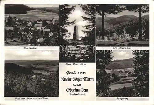 Oberhundem Total Rhein Weser Turm Gebirgslandschaft Panorama Adolfsburg Kat. Kirchhundem