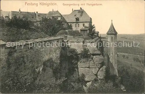 Koenigstein Saechsische Schweiz Festung Georgenturm mit Hungerturm Kat. Koenigstein Saechsische Schweiz