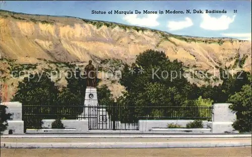 Medora North Dakota Statue of Marquis De Mores Kat. Medora