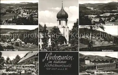 Hinterzarten Sickinger Weg Hotel Adler Kirche Feldberg Schwarzwald Kesslerhoehe Kurhaus Kat. Hinterzarten