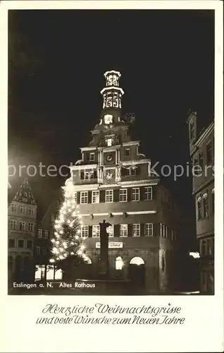Esslingen Neckar Altes Rathaus zur Weihnachtszeit Weihnachtskarte Kat. Esslingen am Neckar