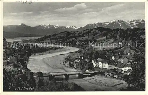 Bad Toelz Panorama mit Blick zu den Alpen Kat. Bad Toelz