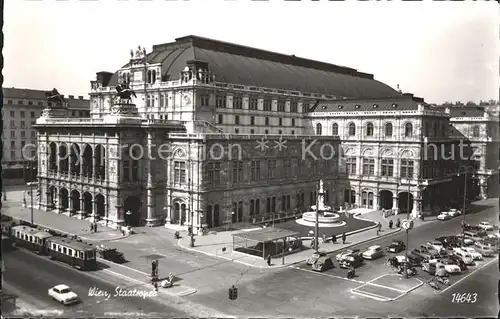 Wien Staatsoper Denkmal Strassenbahn Kat. Wien