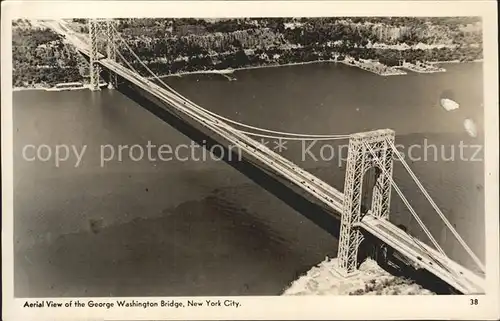New York City George Washington Bridge Hudson River aerial view / New York /