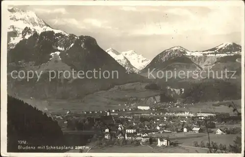 Bludenz Vorarlberg Panorama mit Schesaplana Kat. Bludenz