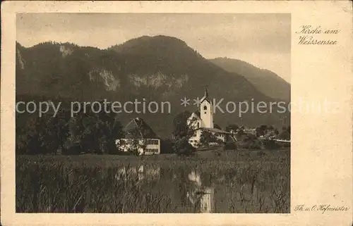 Weissensee Fuessen Kirche am See Serie Aus unserer Heimat Sammlung 9 Allgaeu und Schwaben Kat. Fuessen