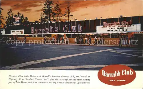 Lake Tahoe Nevada Harrah s Club Kat. Lake Tahoe
